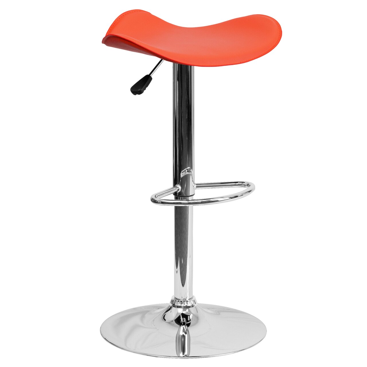 Emma and Oliver Swivel Wavy Seat Adjustable Height Barstool with Chrome Base